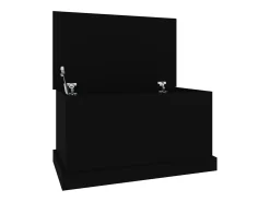 Baúl de almacenaje madera contrachapada negro 70x40x38 cm