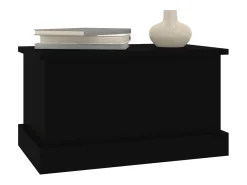 Baúl de almacenaje madera contrachapada negro 50x30x28 cm ES363380