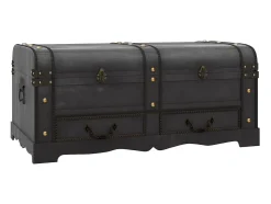 Baúl de almacenaje madera grande negro