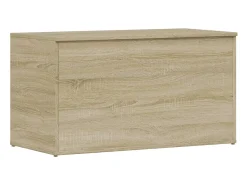 Baúl de almacenaje madera contrachapada color roble 84x42x46cm