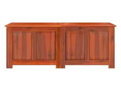 Baúl de almacenamiento con tapa madera maciza de acacia marrón ES411412