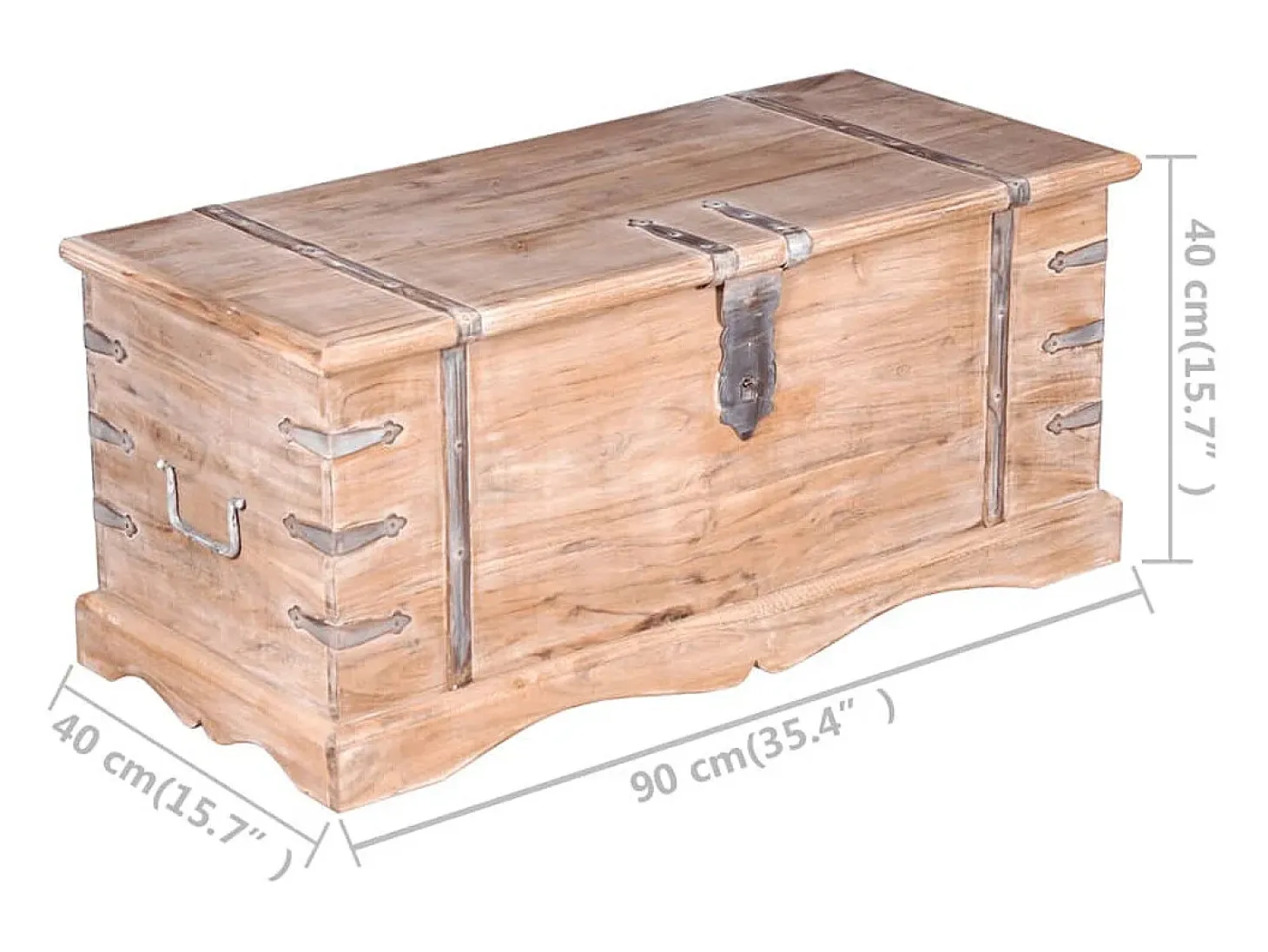 Baúl de almacenamiento de madera de acacia ES910719