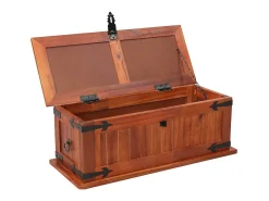 Baúl de almacenamiento de madera maciza de acacia 60x25x22 cm