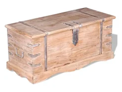 Baúl de almacenamiento de madera de acacia