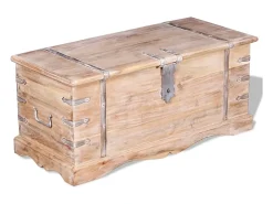 Baúl de almacenamiento de madera de acacia