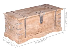 Baúl de almacenamiento de madera de acacia