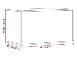 Baúl de almacenamiento madera contrachapada blanco 84x42x46 cm