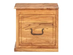 Baúl de madera maciza de acacia 40x40x40 cm