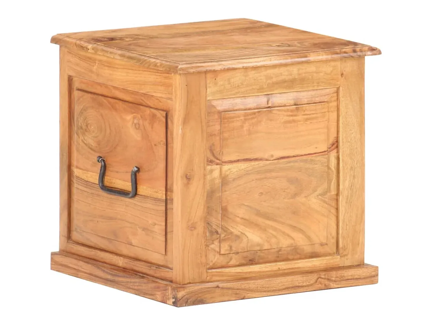 Baúl de madera maciza de acacia 40x40x40 cm