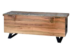 Baúl exclusivo en madera reciclada multicolor
