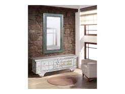 Baúl madera de mango blanco envejecido