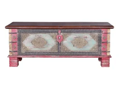 Baúl madera de mango rojo envejecido y cerezo