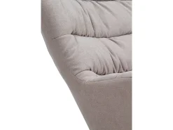 Balancín tapizado en beige, patas metal y patín madera de haya