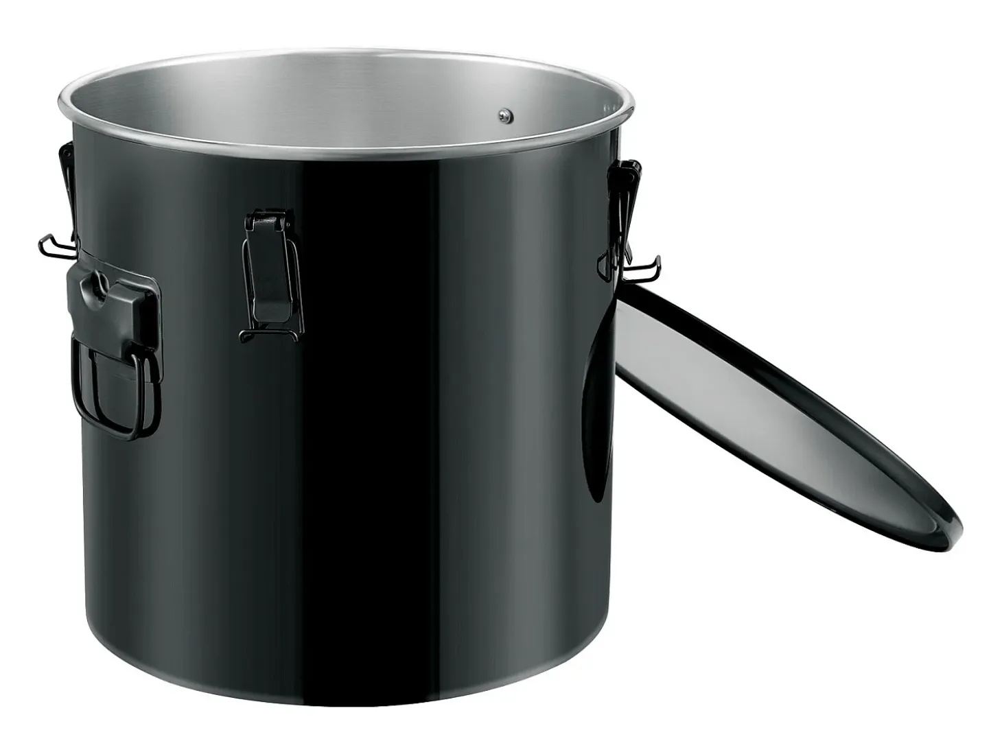 Balde de Grasa SucceBuy para Freidora, Balde de 37 L con Bolsa Filtro, Negro, Acero al Carbono con Recubrimiento Antioxidante