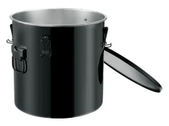 Balde de Grasa SucceBuy para Freidora, 30 L, Canasta de Eliminación de Aceite con Bolsa Filtro, Negro, Acero al Carbono con Recubrimiento Antioxidante