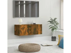 Ballinger Mueble para TV madera de ingeniería roble ahumado 80x30x30 cm