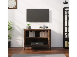 Ballyknockan Mueble de TV madera contrachapada roble ahumado 60x35x45 cm