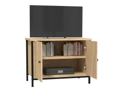 Ballyknockan Mueble de TV con puertas roble Sonoma 60x35x45 cm madera de ingeniería