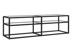 Ballypatrick Mueble para TV vidrio templado transparente 140x40x40,5 cm