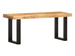 Banco 110 cm Madera maciza de mango crudo y acero