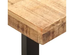Banco 110 cm Madera maciza de mango crudo y acero