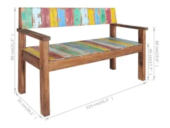 Banco 115 cm Madera maciza recuperada