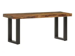 Banco 110 cm Madera maciza recuperada y acero