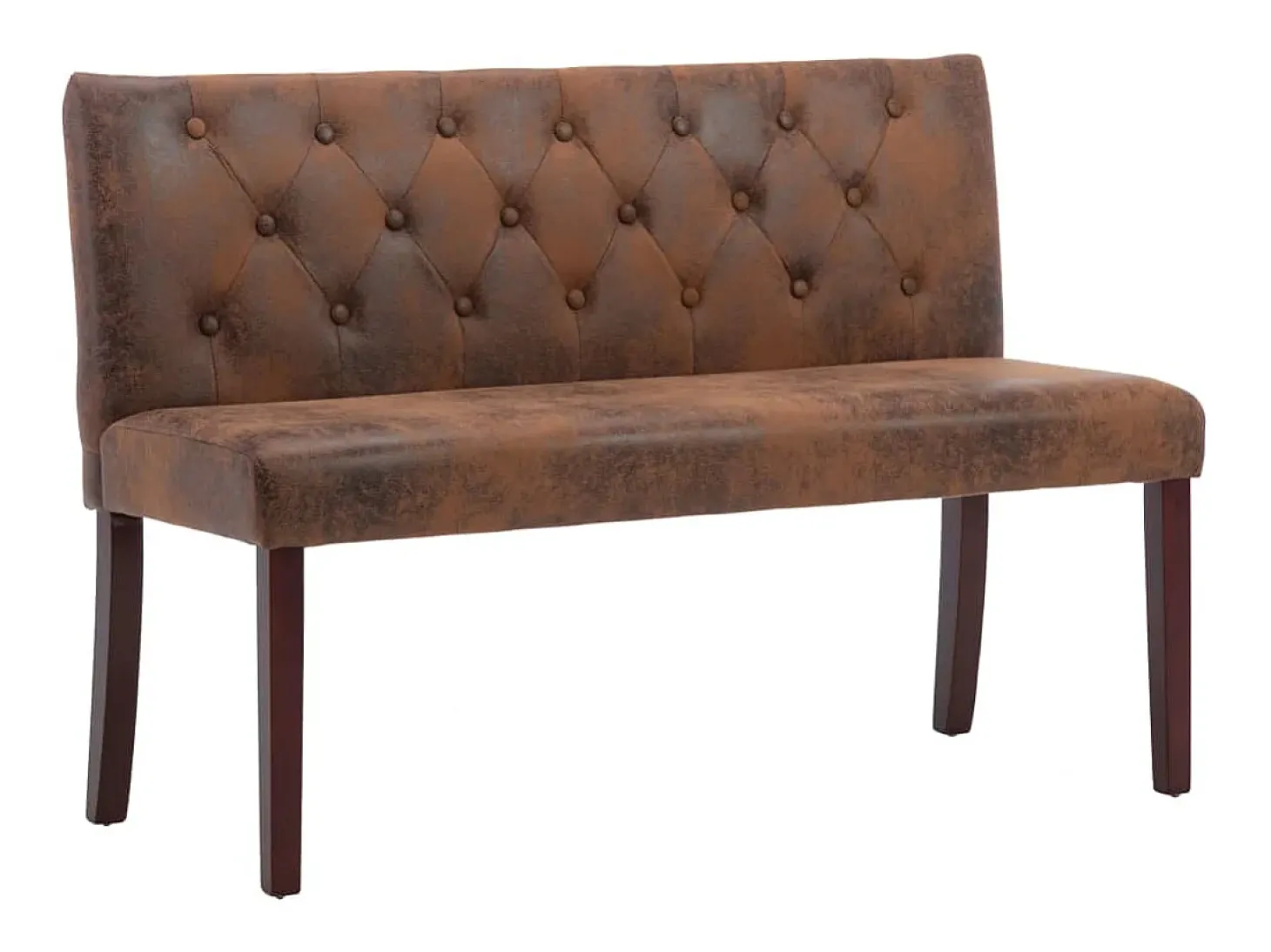 Banco 120 cm Marrón Similicuir daim