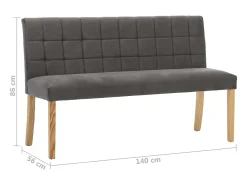 Banco 140 cm Terciopelo Gris