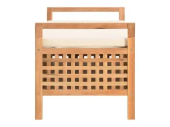 Banco almacenaje 93x49x49 cm Madera maciza de nogal