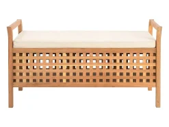 Banco almacenaje 93x49x49 cm Madera maciza de nogal