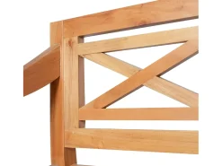 Banco Batavia 98 cm Madera maciza de caoba Marrón claro