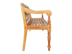 Banco Batavia 123 cm Madera maciza de caoba Marrón claro