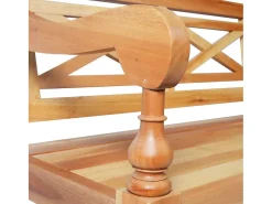 Banco Batavia 123 cm Madera maciza de caoba Marrón claro