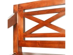 Banco Batavia 98 cm Madera Maciza de Caoba Marrón Oscuro