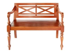 Banco Batavia 98 cm Madera Maciza de Caoba Marrón Oscuro