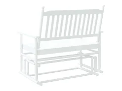Banco columpio blanco 118x70x104,5 cm madera maciza de álamo