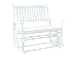 Banco columpio blanco 118x70x104,5 cm madera maciza de álamo
