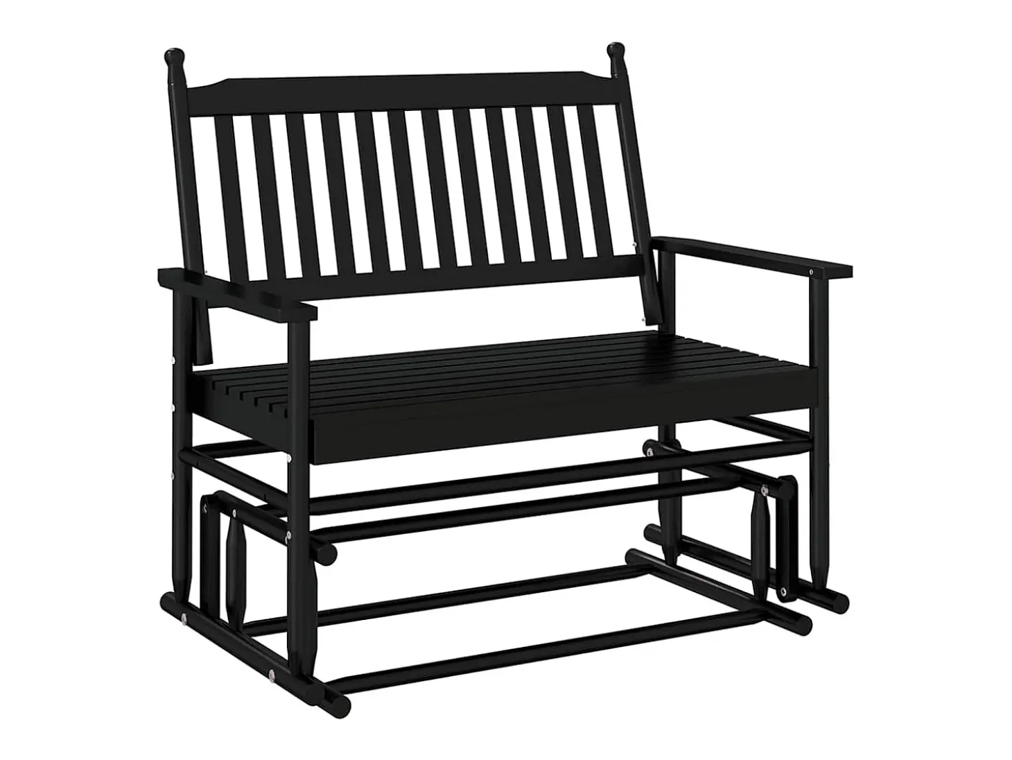 Banco columpio negro 118x70x104,5 cm madera maciza de álamo