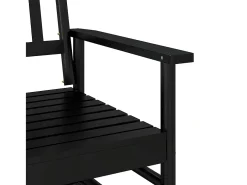 Banco columpio negro 118x70x104,5 cm madera maciza de álamo