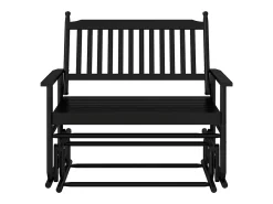 Banco columpio negro 118x70x104,5 cm madera maciza de álamo