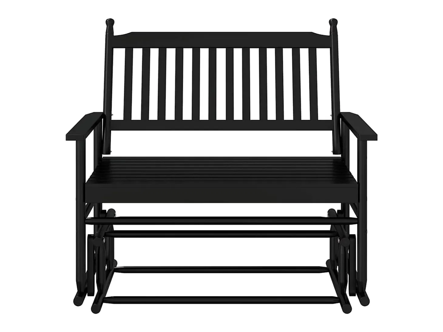 Banco columpio negro 118x70x104,5 cm madera maciza de álamo