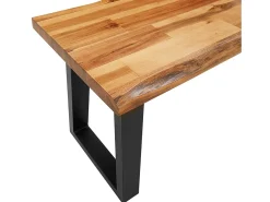 Banco con borde vivo 140 cm madera maciza de acacia