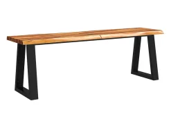 Banco con borde vivo 140 cm madera maciza de acacia
