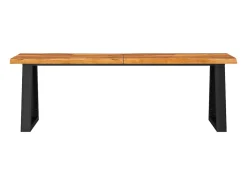 Banco con borde vivo 140 cm madera maciza de acacia