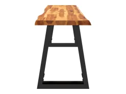 Banco con borde vivo 140 cm madera maciza de acacia