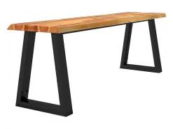 Banco con borde vivo 140 cm madera maciza de acacia