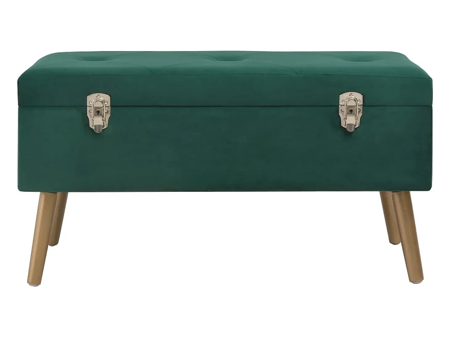 Banco con compartimento de almacenaje 80 cm Terciopelo Verde