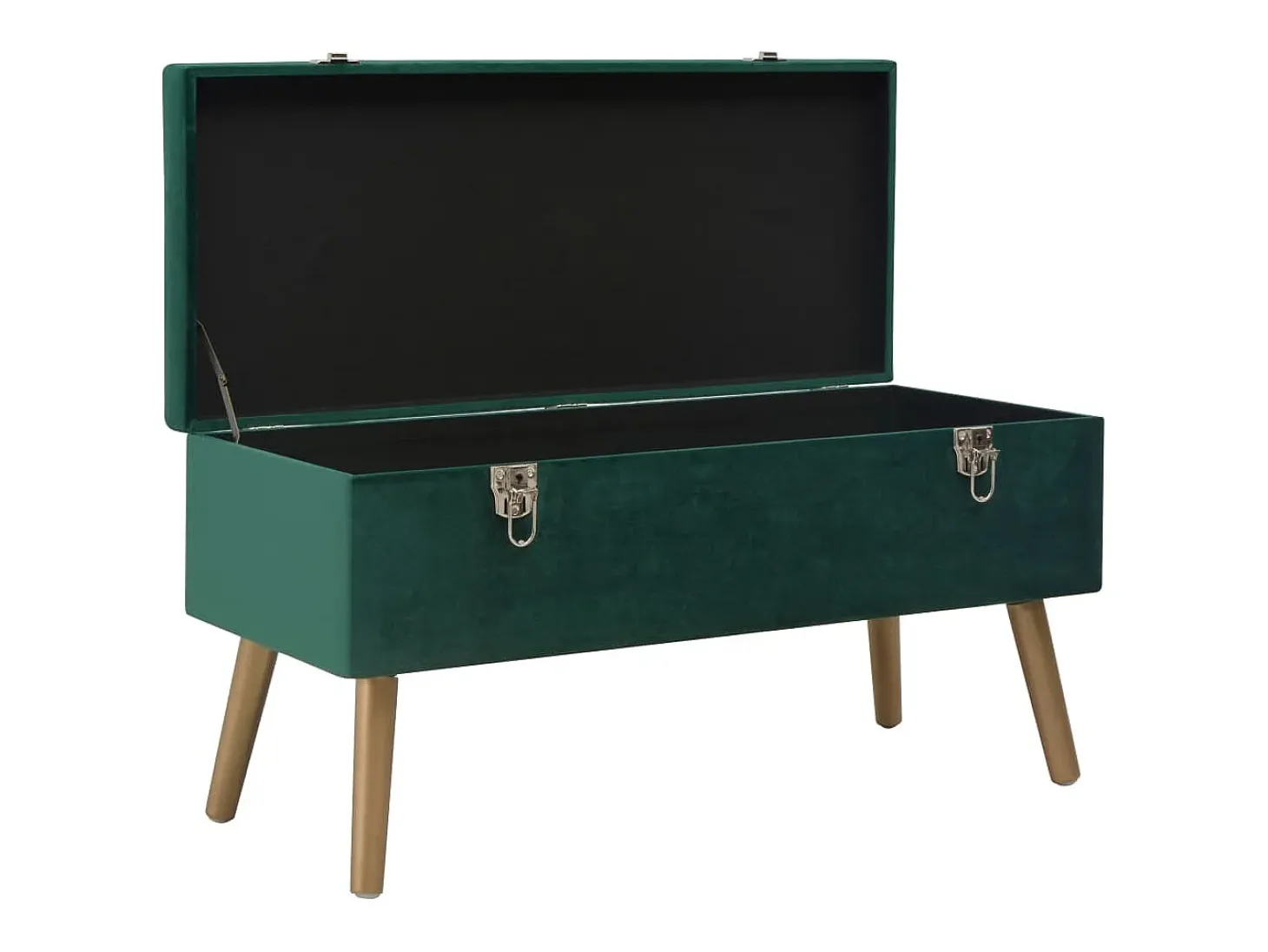 Banco con compartimento de almacenaje 80 cm Terciopelo Verde