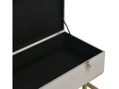 Banco con compartimento de almacenaje 105 cm Terciopelo Gris